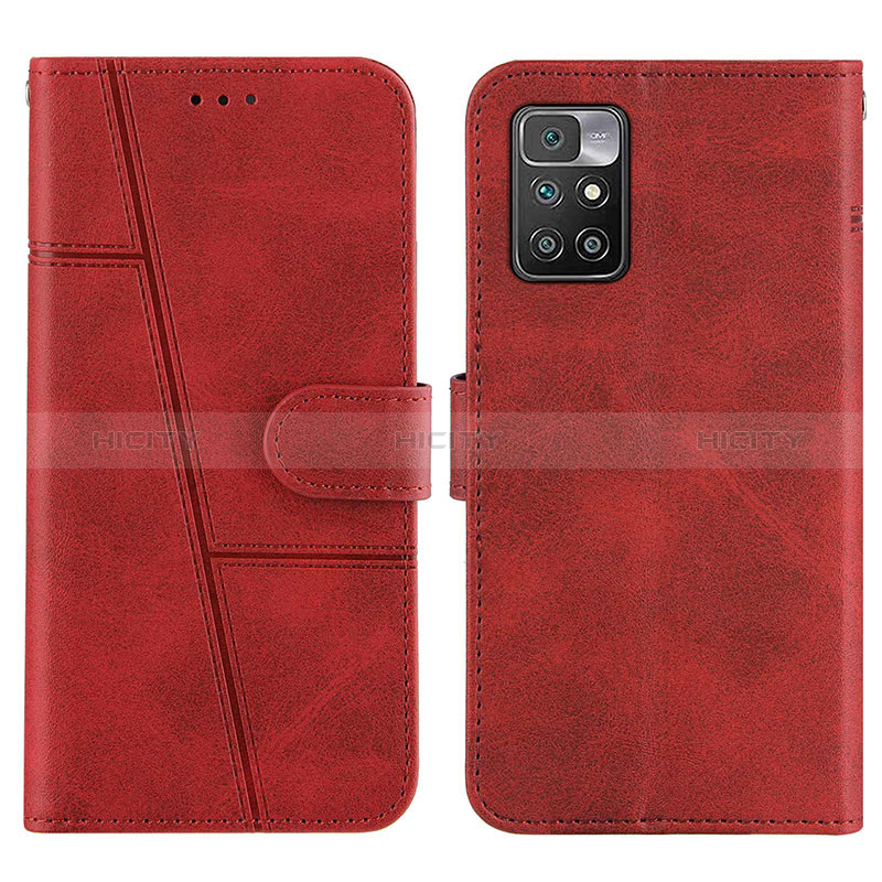 Funda de Cuero Cartera con Soporte Carcasa Y01X para Xiaomi Redmi 10 (2022) Rojo