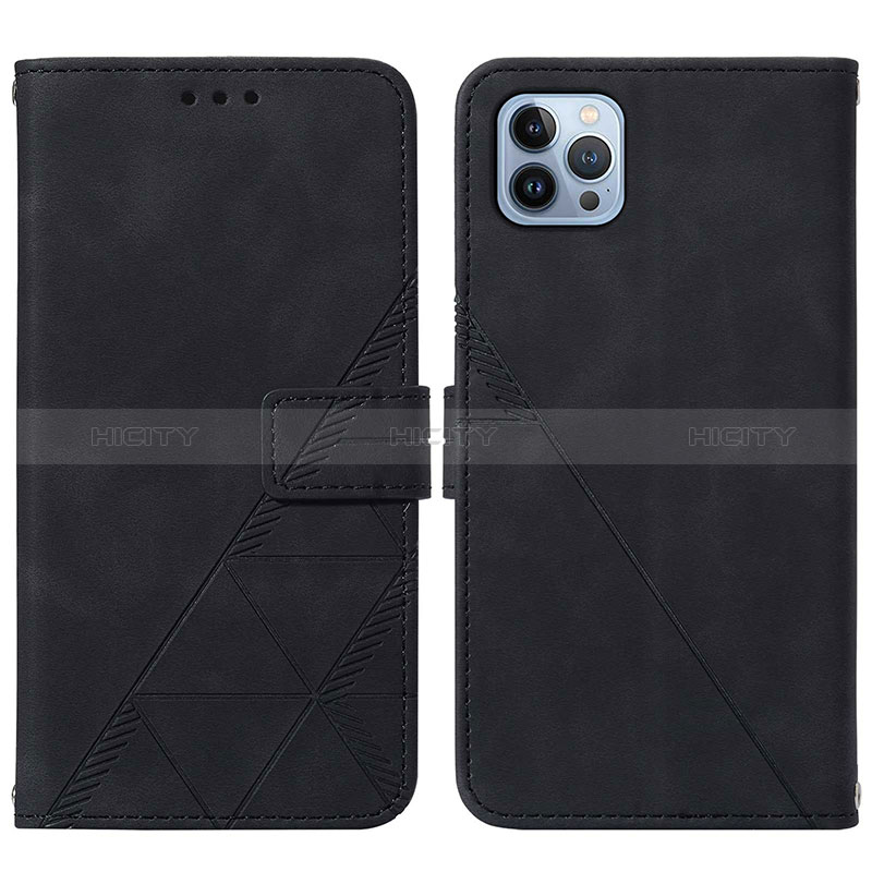 Funda de Cuero Cartera con Soporte Carcasa Y02B para Apple iPhone 13 Pro Max Negro