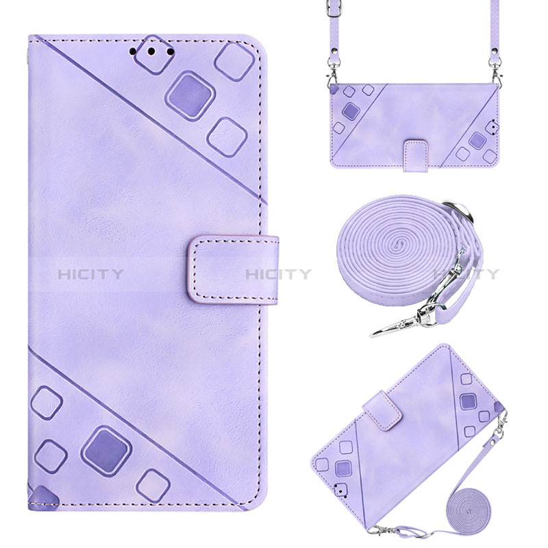 Funda de Cuero Cartera con Soporte Carcasa Y02B para Huawei Honor 70 5G Morado