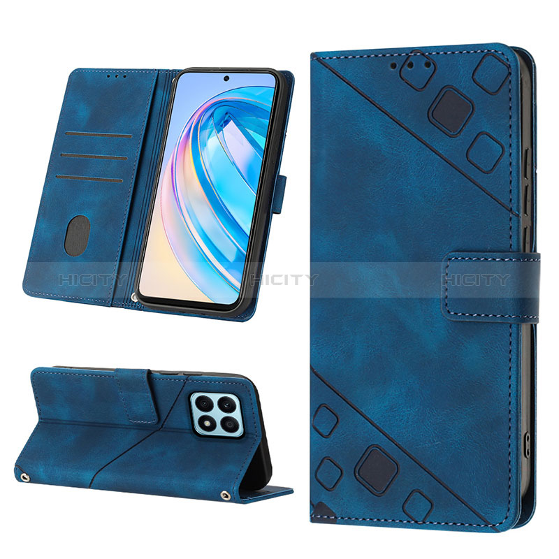 Funda de Cuero Cartera con Soporte Carcasa Y02B para Huawei Honor X8a 4G