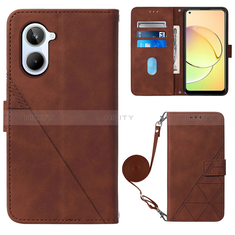 Funda de Cuero Cartera con Soporte Carcasa Y02B para Realme 10 4G Marron