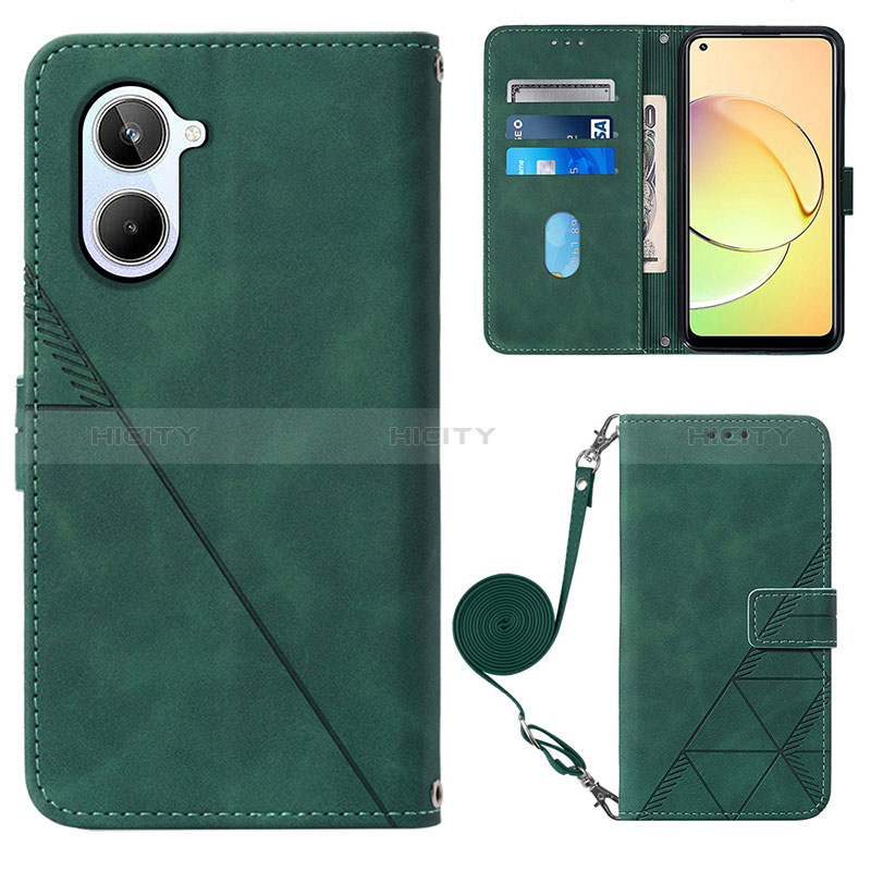 Funda de Cuero Cartera con Soporte Carcasa Y02B para Realme 10 4G Verde