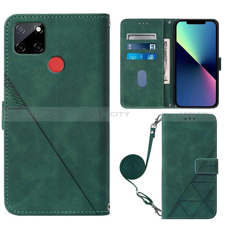 Funda de Cuero Cartera con Soporte Carcasa Y02B para Realme 7i RMX2193 Verde