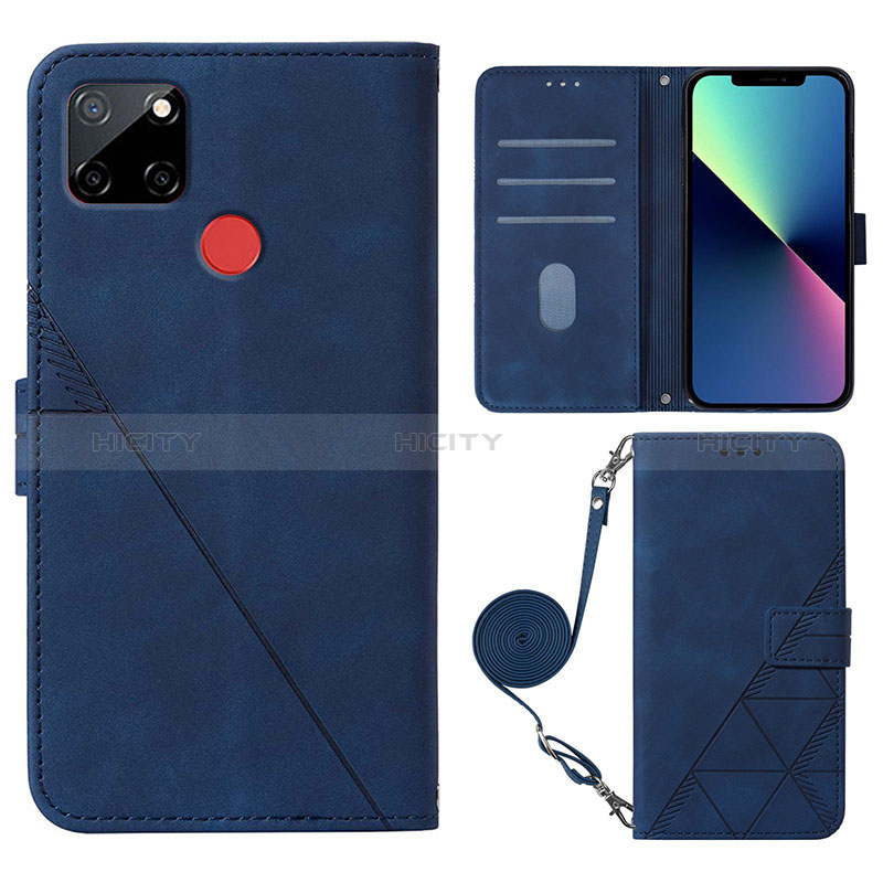 Funda de Cuero Cartera con Soporte Carcasa Y02B para Realme C12 Azul