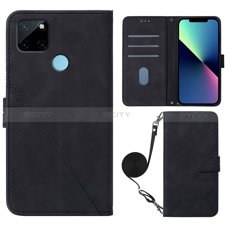 Funda de Cuero Cartera con Soporte Carcasa Y02B para Realme C21Y Negro