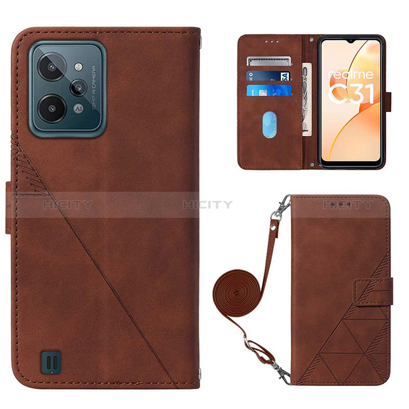 Funda de Cuero Cartera con Soporte Carcasa Y02B para Realme C31