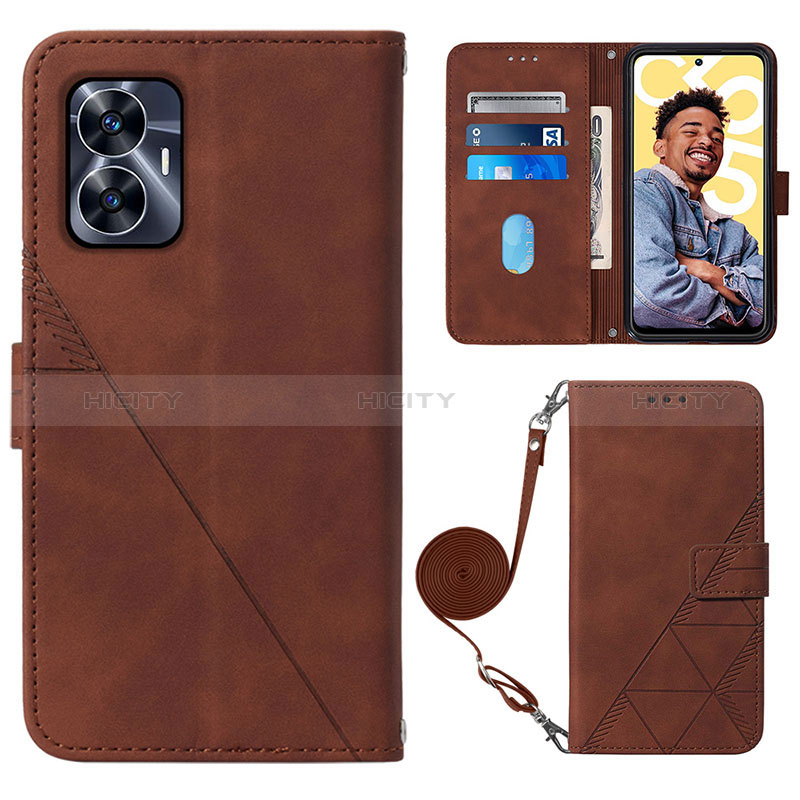 Funda de Cuero Cartera con Soporte Carcasa Y02B para Realme Narzo N55 Marron