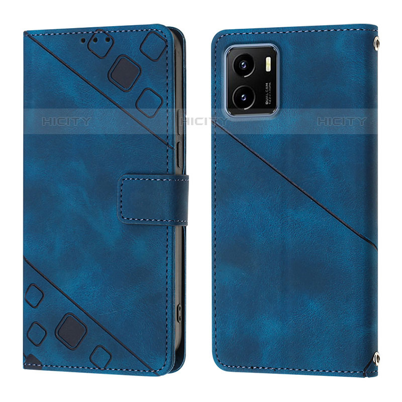 Funda de Cuero Cartera con Soporte Carcasa Y02B para Vivo iQOO U5x Azul