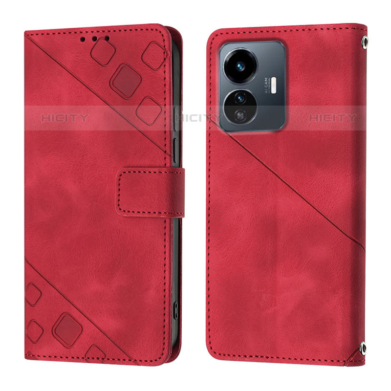 Funda de Cuero Cartera con Soporte Carcasa Y02B para Vivo iQOO Z6 Lite 5G Rojo