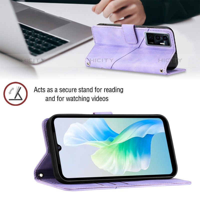 Funda de Cuero Cartera con Soporte Carcasa Y02B para Vivo V23e 5G