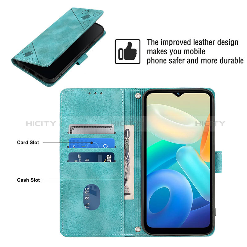 Funda de Cuero Cartera con Soporte Carcasa Y02B para Vivo Y02S