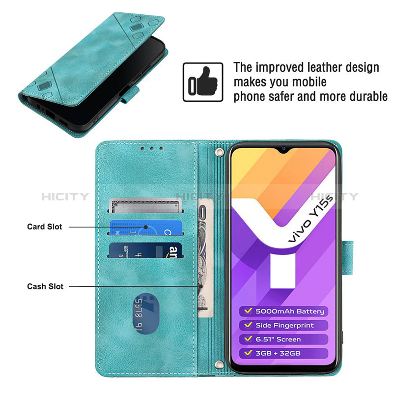 Funda de Cuero Cartera con Soporte Carcasa Y02B para Vivo Y15A