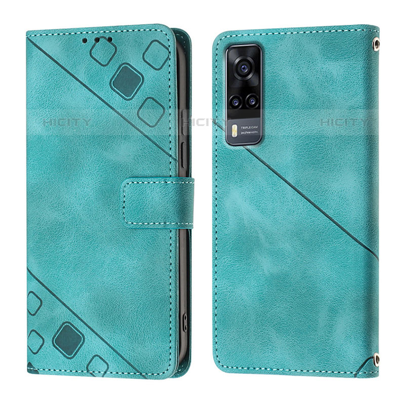 Funda de Cuero Cartera con Soporte Carcasa Y02B para Vivo Y51A Verde