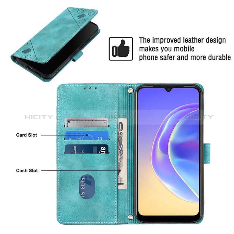 Funda de Cuero Cartera con Soporte Carcasa Y02B para Vivo Y73 (2021)