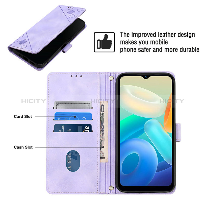 Funda de Cuero Cartera con Soporte Carcasa Y02B para Vivo Y77e 5G