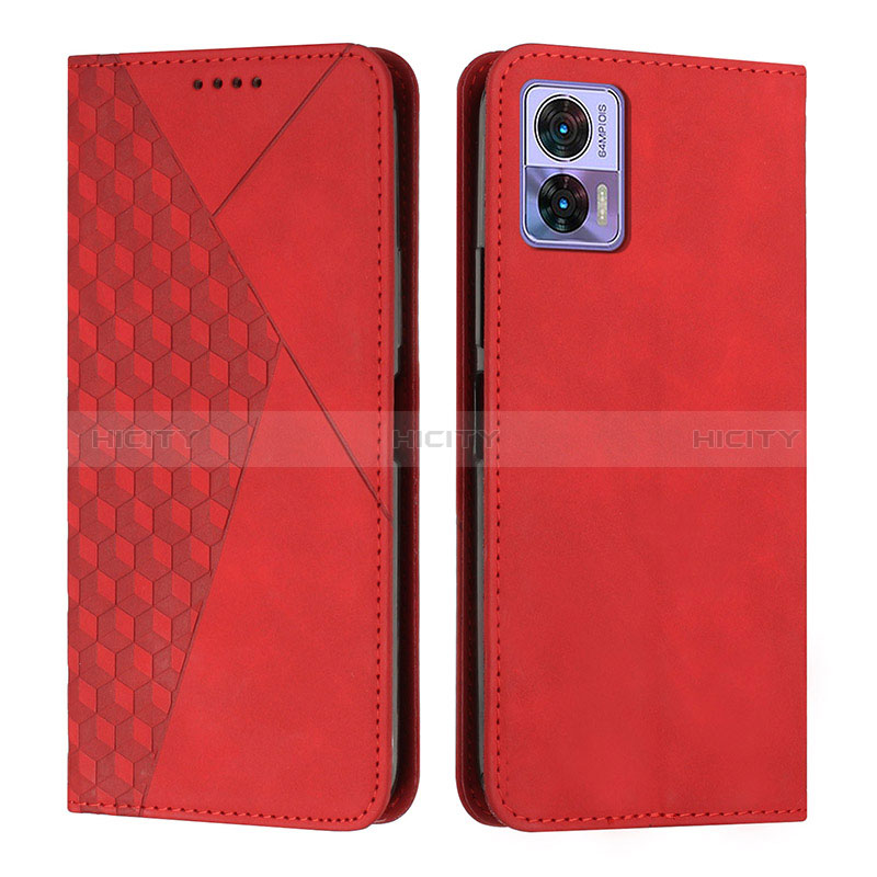 Funda de Cuero Cartera con Soporte Carcasa Y02X para Motorola Moto Edge 30 Neo 5G Rojo