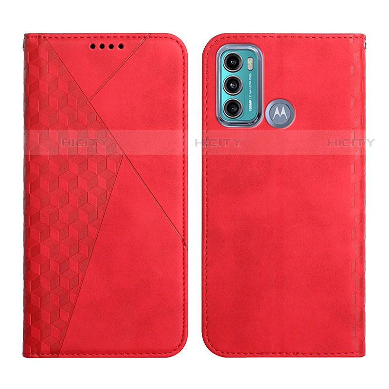 Funda de Cuero Cartera con Soporte Carcasa Y02X para Motorola Moto G60 Rojo