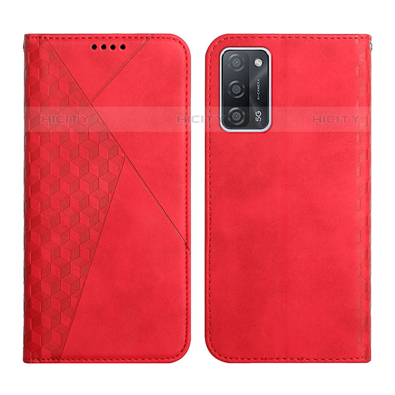 Funda de Cuero Cartera con Soporte Carcasa Y02X para Oppo A53s 5G Rojo