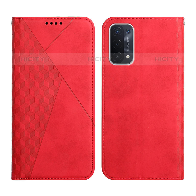 Funda de Cuero Cartera con Soporte Carcasa Y02X para Oppo A93 5G Rojo