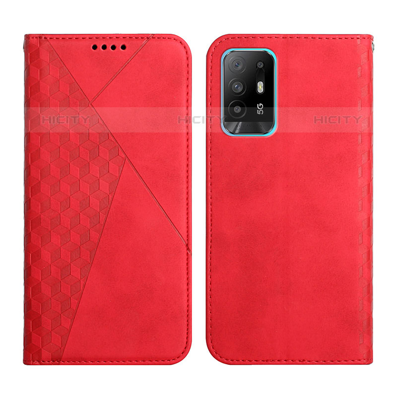 Funda de Cuero Cartera con Soporte Carcasa Y02X para Oppo A94 5G Rojo