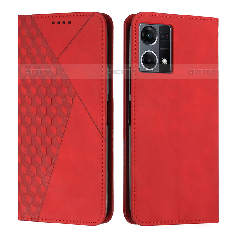 Funda de Cuero Cartera con Soporte Carcasa Y02X para Oppo F21 Pro 4G Rojo