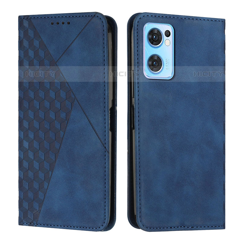 Funda de Cuero Cartera con Soporte Carcasa Y02X para Oppo Reno7 5G Azul