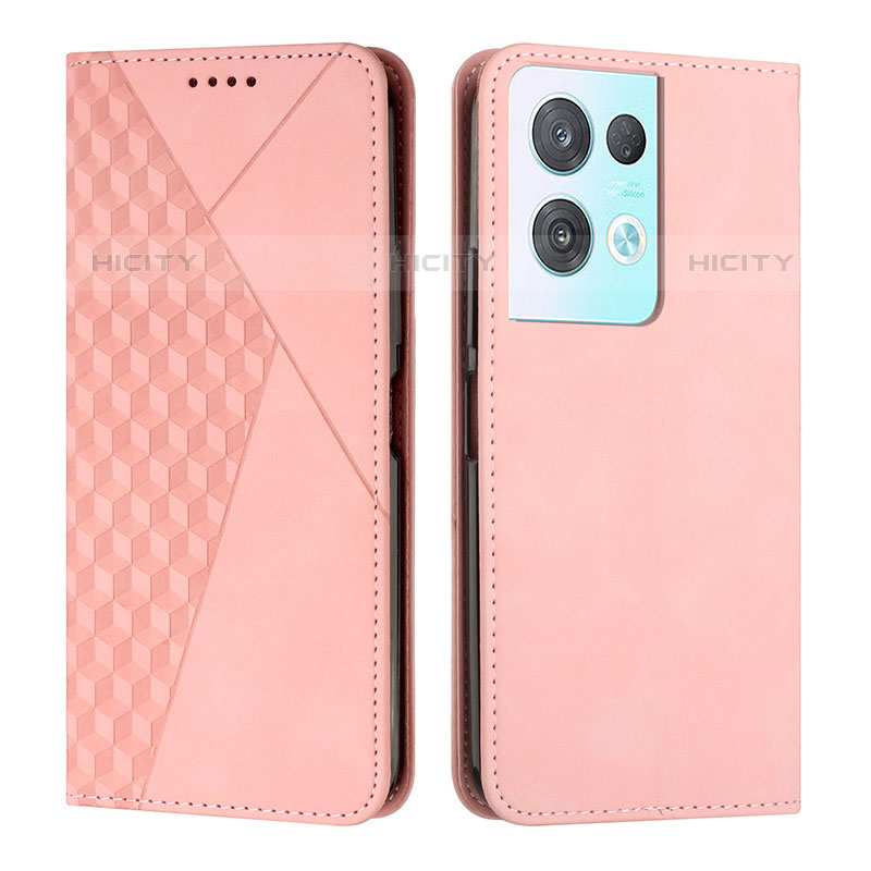 Funda de Cuero Cartera con Soporte Carcasa Y02X para Oppo Reno8 Pro 5G Oro Rosa