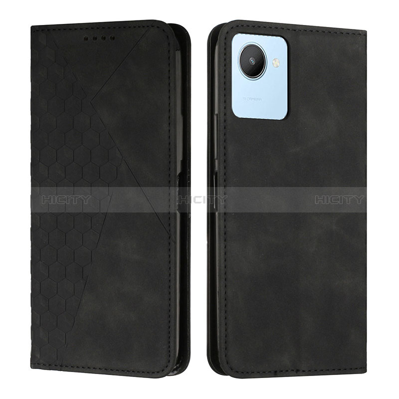 Funda de Cuero Cartera con Soporte Carcasa Y02X para Realme C30 Negro