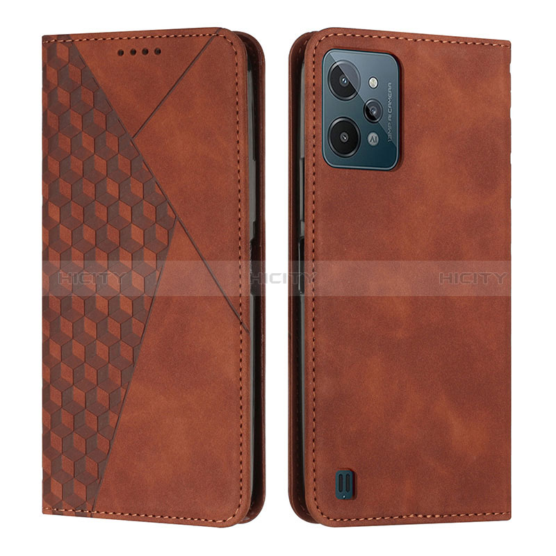 Funda de Cuero Cartera con Soporte Carcasa Y02X para Realme C31 Marron