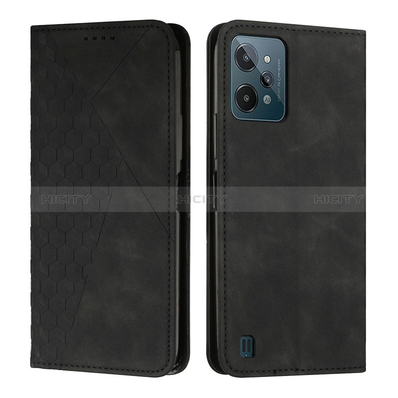 Funda de Cuero Cartera con Soporte Carcasa Y02X para Realme C31 Negro