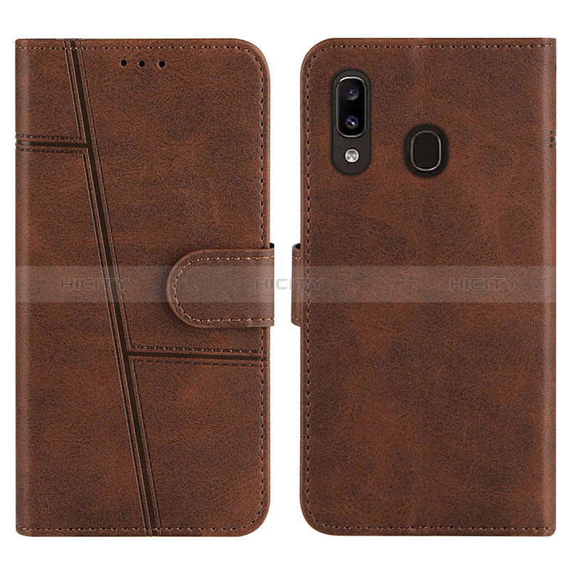 Funda de Cuero Cartera con Soporte Carcasa Y02X para Samsung Galaxy A20 Marron