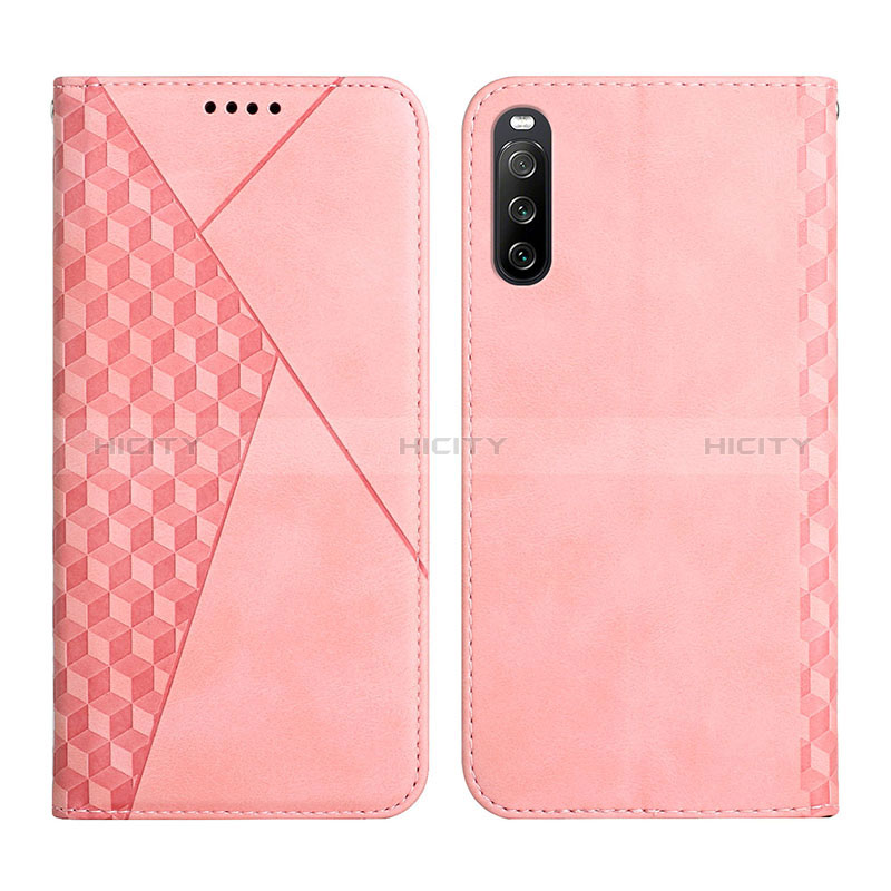 Funda de Cuero Cartera con Soporte Carcasa Y02X para Sony Xperia 10 III SO-52B Oro Rosa