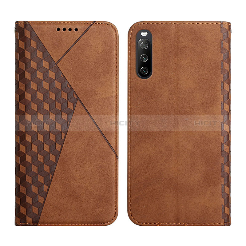 Funda de Cuero Cartera con Soporte Carcasa Y02X para Sony Xperia 10 III SOG04 Marron