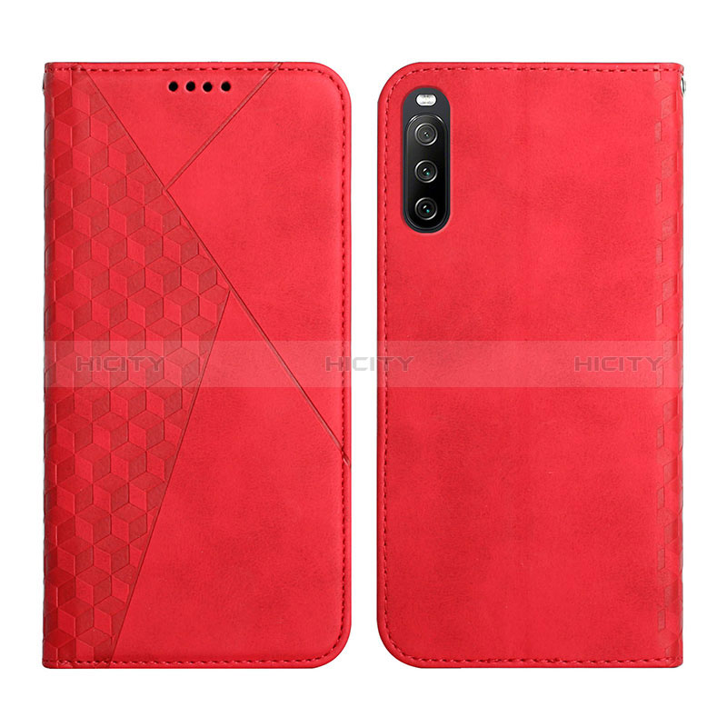 Funda de Cuero Cartera con Soporte Carcasa Y02X para Sony Xperia 10 III SOG04 Rojo