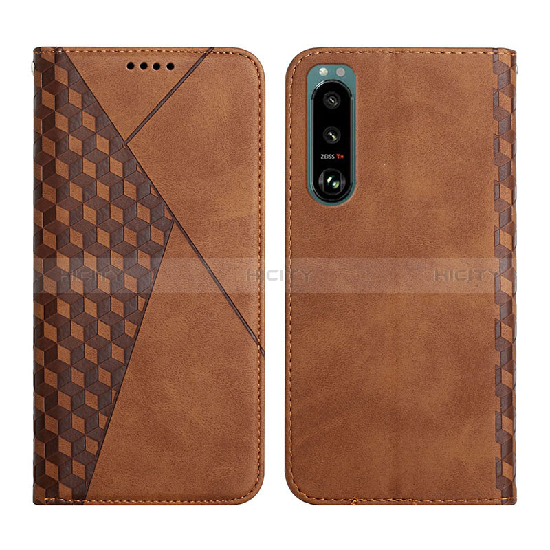 Funda de Cuero Cartera con Soporte Carcasa Y02X para Sony Xperia 5 III Marron