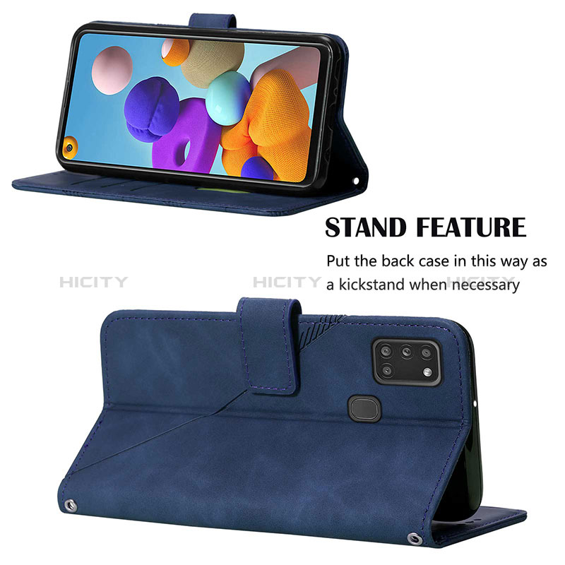 Funda de Cuero Cartera con Soporte Carcasa Y03B para Samsung Galaxy A21s