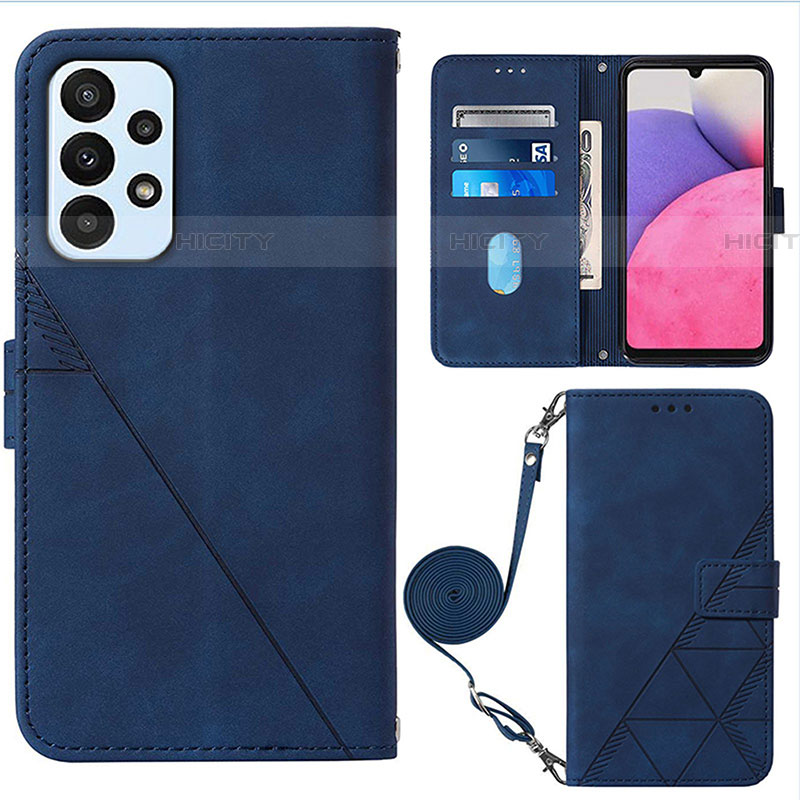 Funda de Cuero Cartera con Soporte Carcasa Y03B para Samsung Galaxy A73 5G Azul