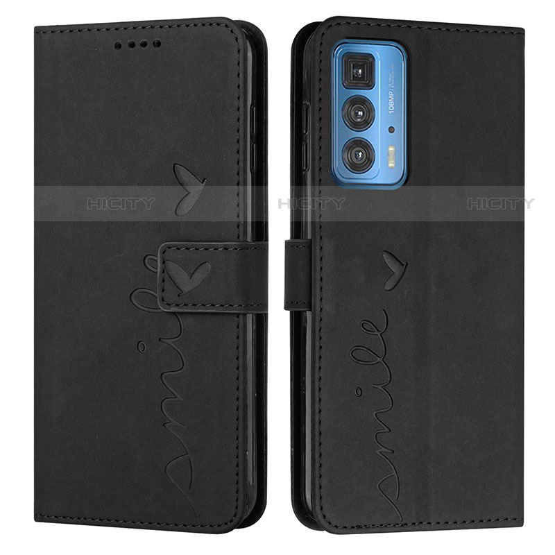 Funda de Cuero Cartera con Soporte Carcasa Y03X para Motorola Moto Edge 20 Pro 5G Negro