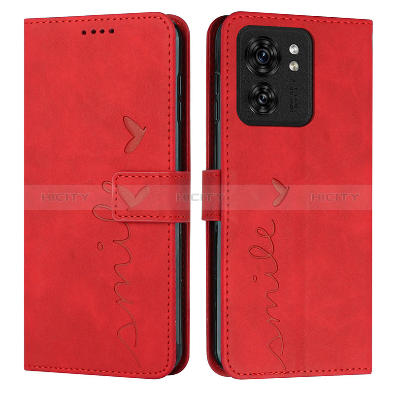 Funda de Cuero Cartera con Soporte Carcasa Y03X para Motorola Moto Edge (2023) 5G Rojo