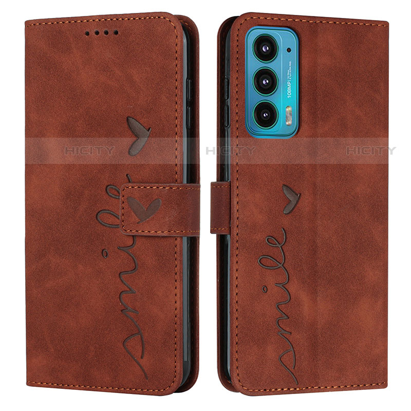 Funda de Cuero Cartera con Soporte Carcasa Y03X para Motorola Moto Edge Lite 5G Marron