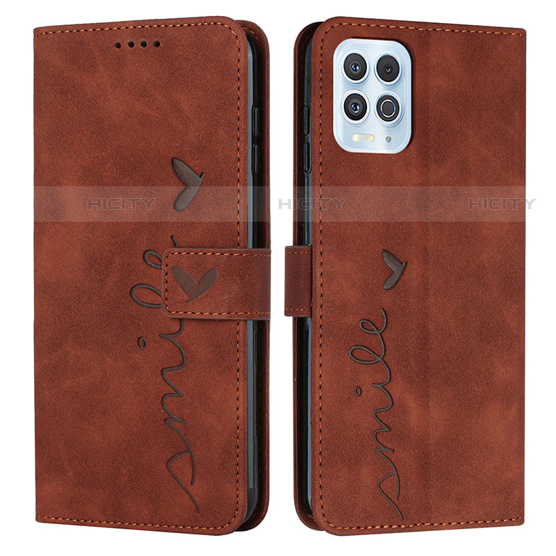 Funda de Cuero Cartera con Soporte Carcasa Y03X para Motorola Moto Edge S 5G Marron