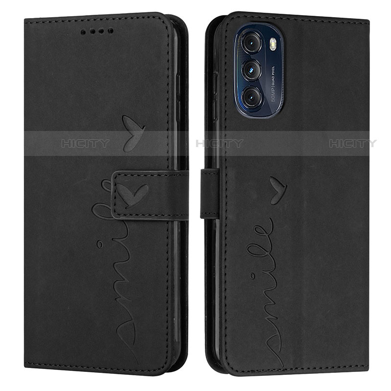 Funda de Cuero Cartera con Soporte Carcasa Y03X para Motorola Moto G 5G (2022) Negro