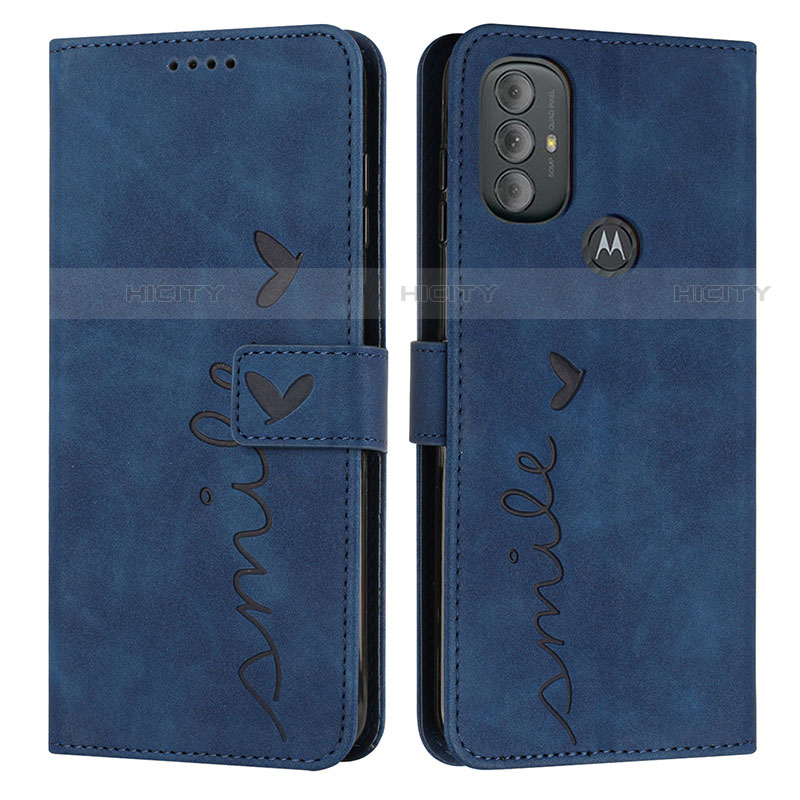 Funda de Cuero Cartera con Soporte Carcasa Y03X para Motorola Moto G Play (2023) Azul