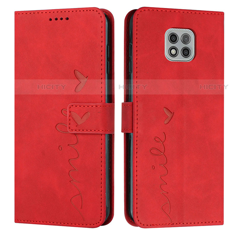 Funda de Cuero Cartera con Soporte Carcasa Y03X para Motorola Moto G Power (2021) Rojo