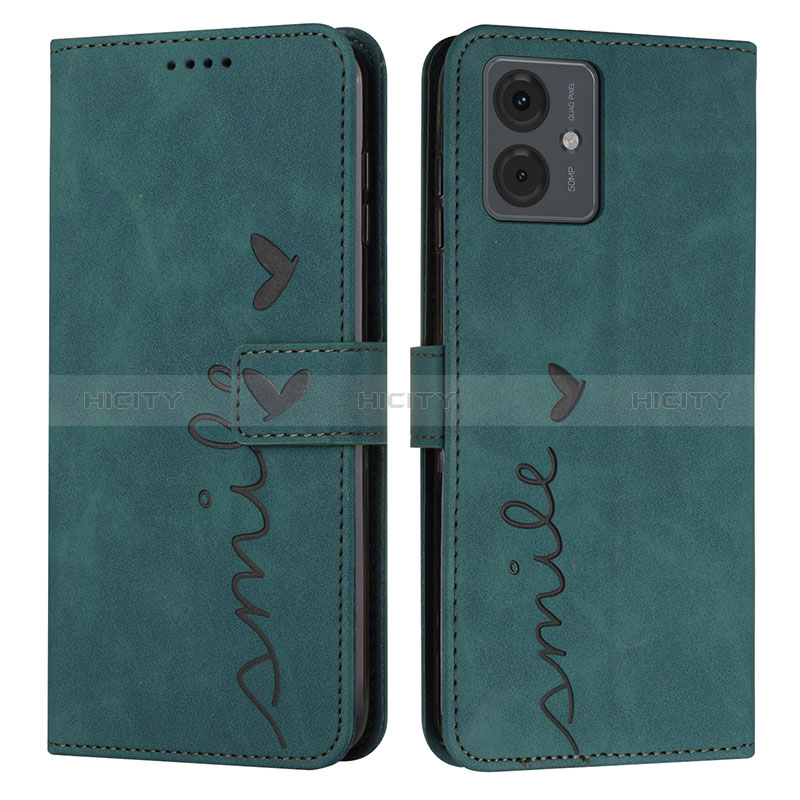 Funda de Cuero Cartera con Soporte Carcasa Y03X para Motorola Moto G14 Verde