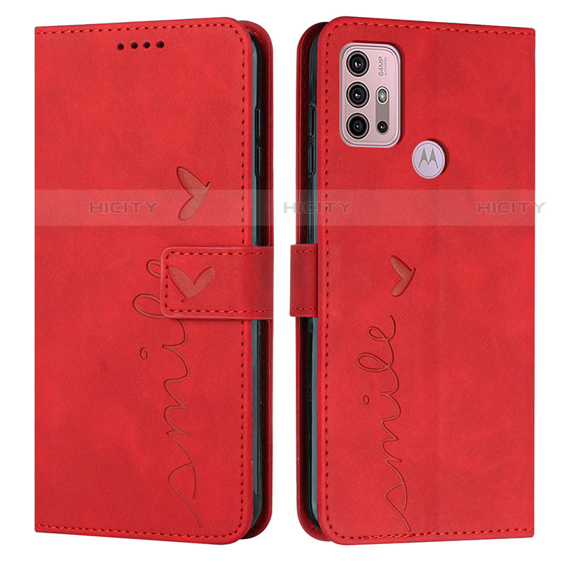 Funda de Cuero Cartera con Soporte Carcasa Y03X para Motorola Moto G20 Rojo