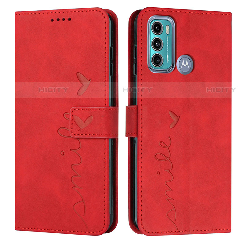 Funda de Cuero Cartera con Soporte Carcasa Y03X para Motorola Moto G40 Fusion Rojo