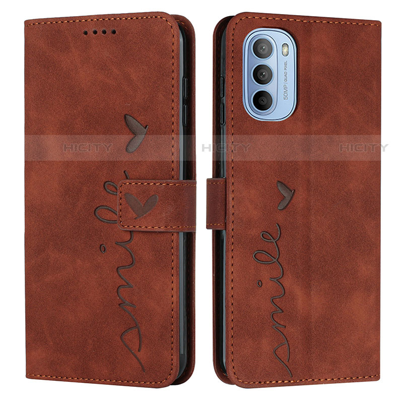 Funda de Cuero Cartera con Soporte Carcasa Y03X para Motorola Moto G41 Marron