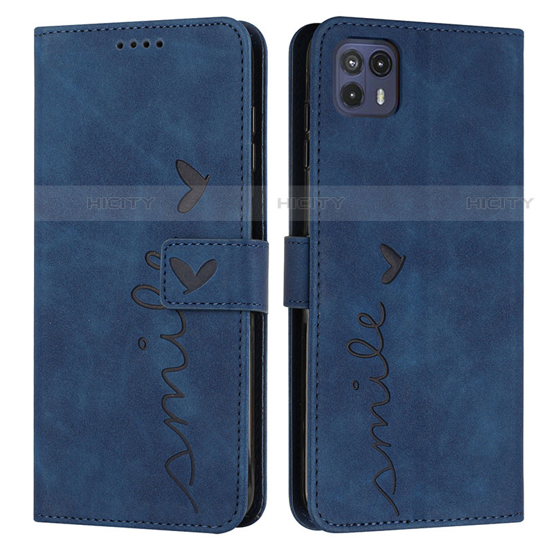 Funda de Cuero Cartera con Soporte Carcasa Y03X para Motorola Moto G50 5G Azul