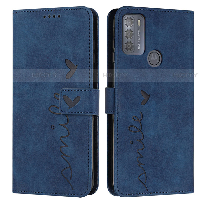 Funda de Cuero Cartera con Soporte Carcasa Y03X para Motorola Moto G50 Azul